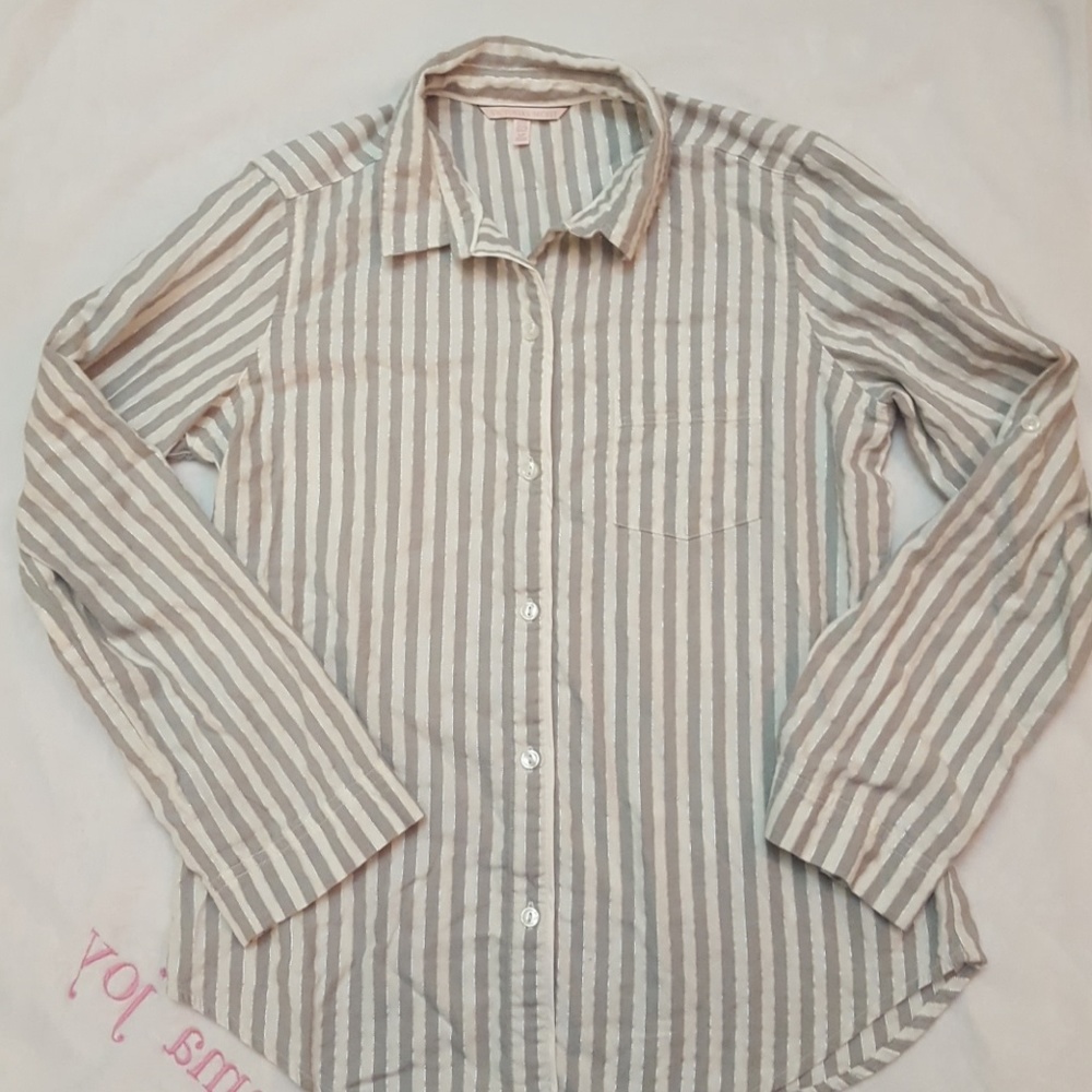 Victoria's Secret Metallic Striped Pajama Top